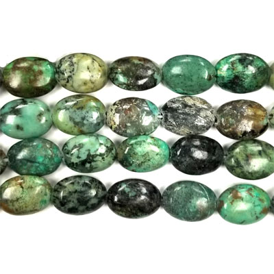 AFRICAN TURQUOISE FLAT OVAL 10X14MM